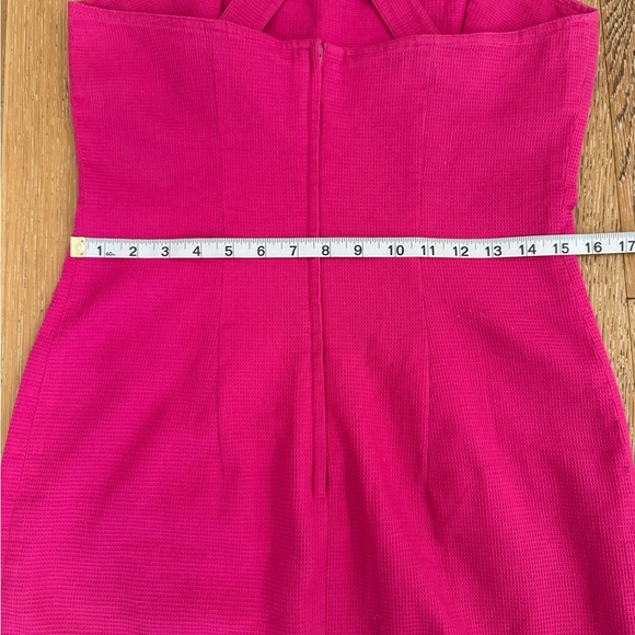 Fuchsia Midi Dress with Gold Button Accents & 1” Shoulder Straps Sz S - Picture 7 of 10